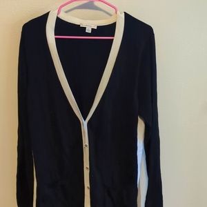Size L Black and White Isaac Mizrahi Live! Cardigan